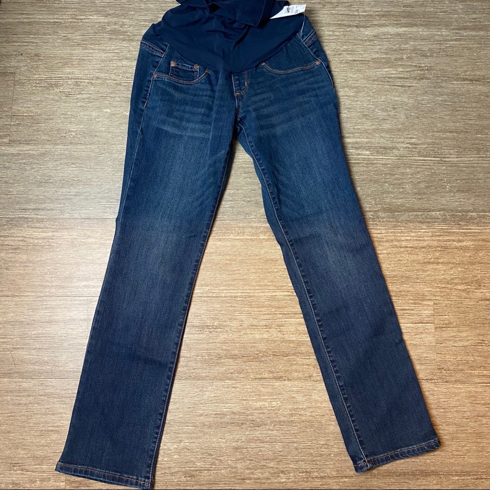 Indigo Blue Petite Bootcut Maternity Jeans